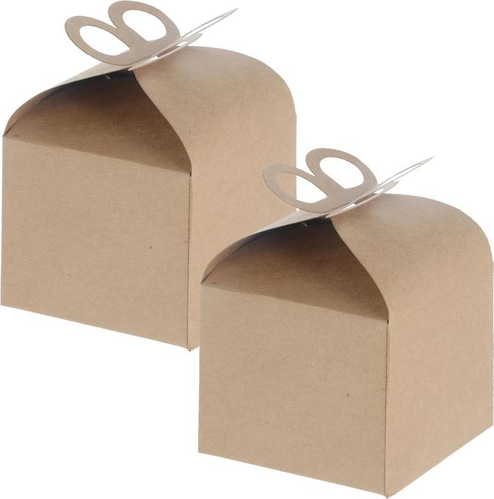 Image du produit Natura Punto Lot de 2 boîtes cadeaux pliables en papier avec couvercle, naturel, 9,5 x 9,5 x 8 cm (Coffret cadeau, 2 x)