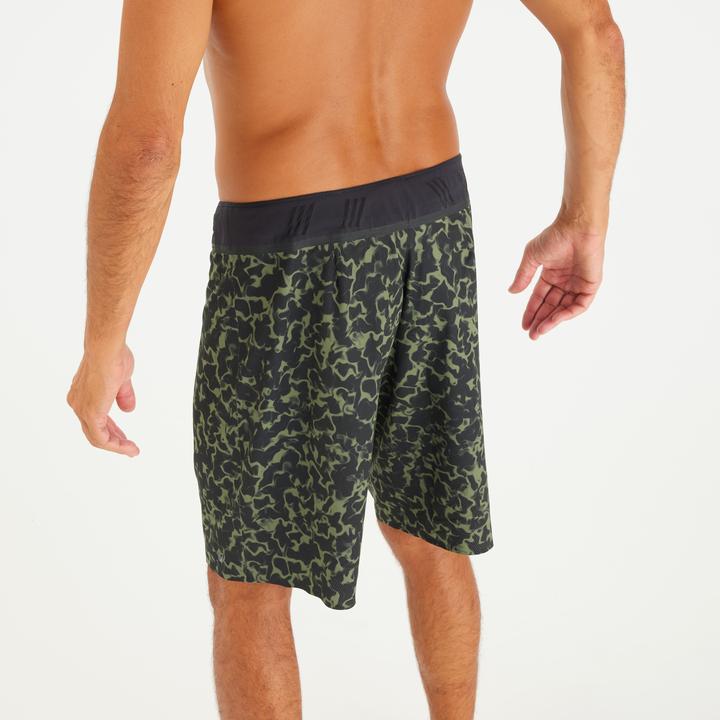 Produktbild Olaian Boardshorts Surfen Herren lang 900 20" Morpho Army grün (42)