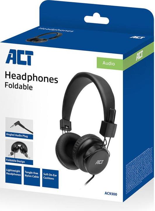 Actual product image Foldable stereo headphones with 3.5mm audio jack (Cable)