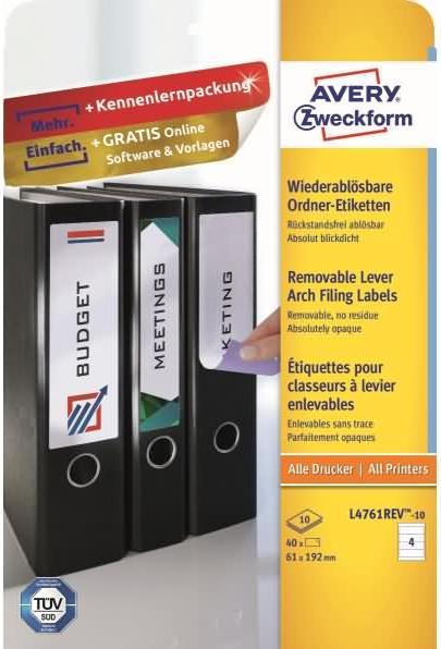 Actual product image Avery Folder labels, removable, home office, small pack