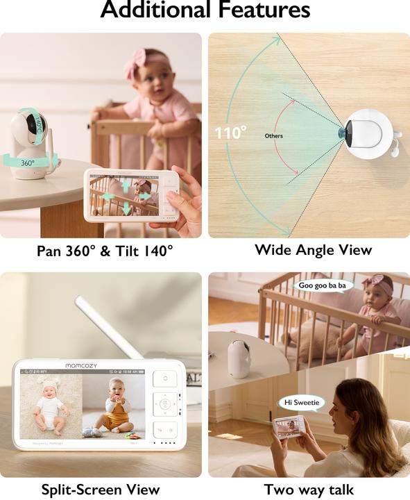 Produktbild Momcozy Video Baby Monitor BM03 5,5 inch (Babyphone Audio, 500 m)