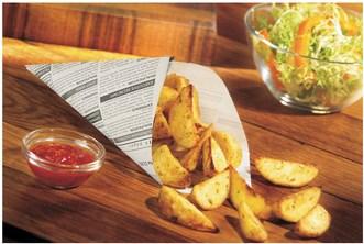 Actual product image Papstar Newsprint" conical bag, 325 x 230 x 230 mm made of parchment substitute, 40 g/sqm, contents: 250 g (1000 x)