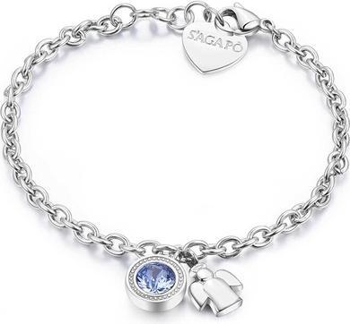 Actual product image Sagapo S'Agapµ - Steel bracelet with crystal and angel Lucky Light SKT13