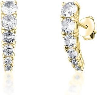 Produktbild JVD - Sparkling gold plated earrings with clear zircons SVLE1618XH2GO00