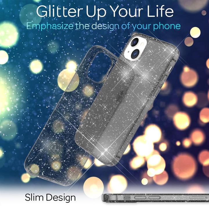 Actual product image Nalia Clear glitter silicone cover (Apple iPhone 13 mini)