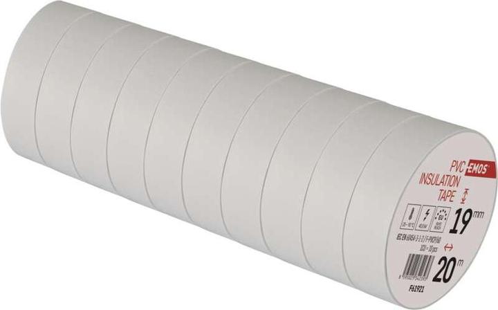 Emos Insulating tape PVC 19mm/20m white, 10 pcs. (19 mm)