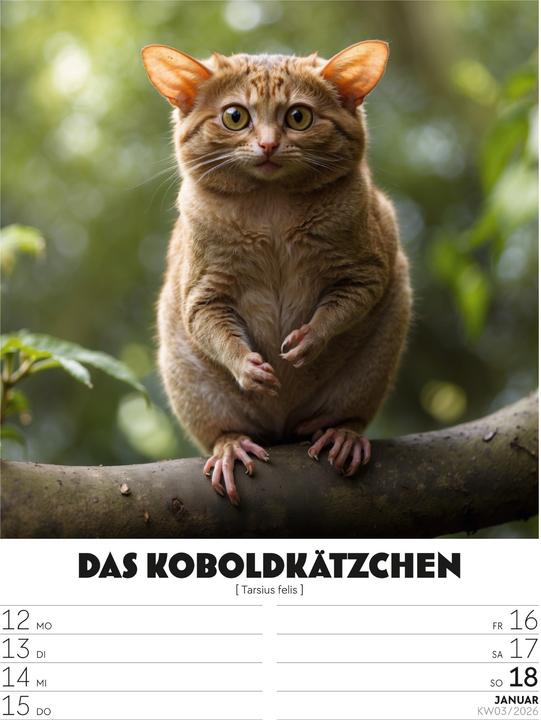 Immagine prodotto Verrücktes Tierleben - Wochenplaner mit KI-Bildern Kalender 2026 (25 x 33 cm, Tedesco)