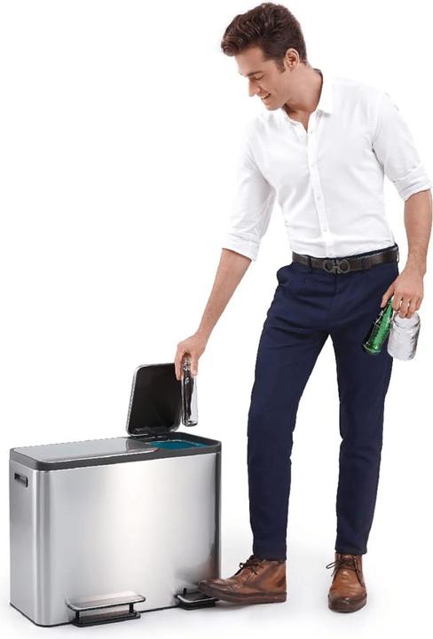Produktbild EKO Treteimer EcoCasa 15+15+15 Liter edelstahl (45 l)