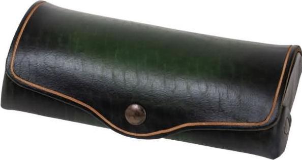 Image du produit Mika Étui à lunettes, grand, cuir sellier, bouton-pression, vert