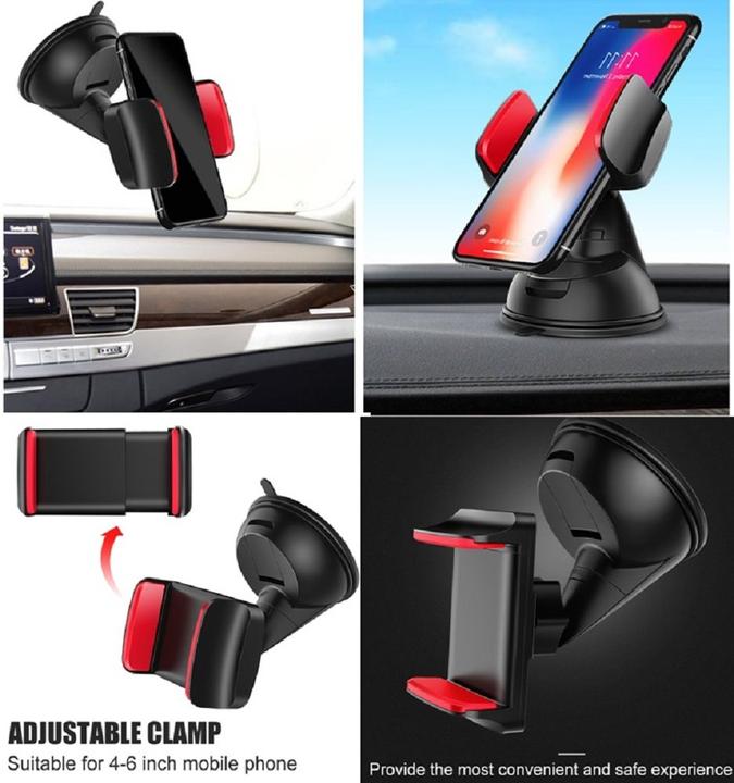Produktbild PhoneLook Universal-Handyhalter mit Saugnapf-System aus Silikon, 360 Grad drehbar, Clip