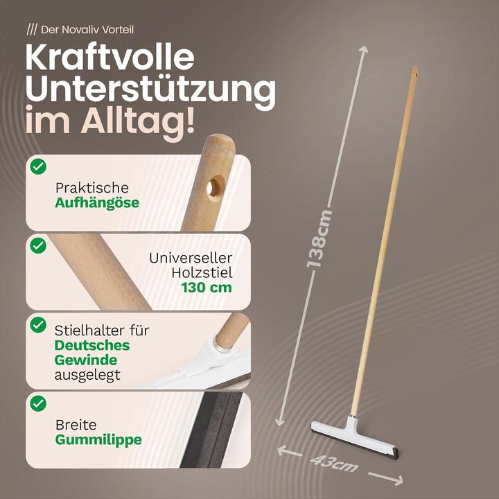 Actual product image Novaliv 5X Wasserabzieher Boden Dusche Auto mit Holzstiel Kunststoff 43cm I Duschabzieher Abzieher D