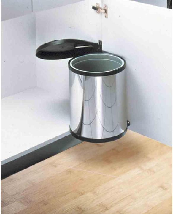 Image du produit Hailo Compact-Box M, poubelle encastrable, 15 litres, inox (15 l)