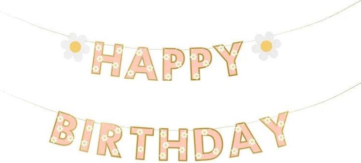 Actual product image Partydeco Happy birthday banner garland with sunflower