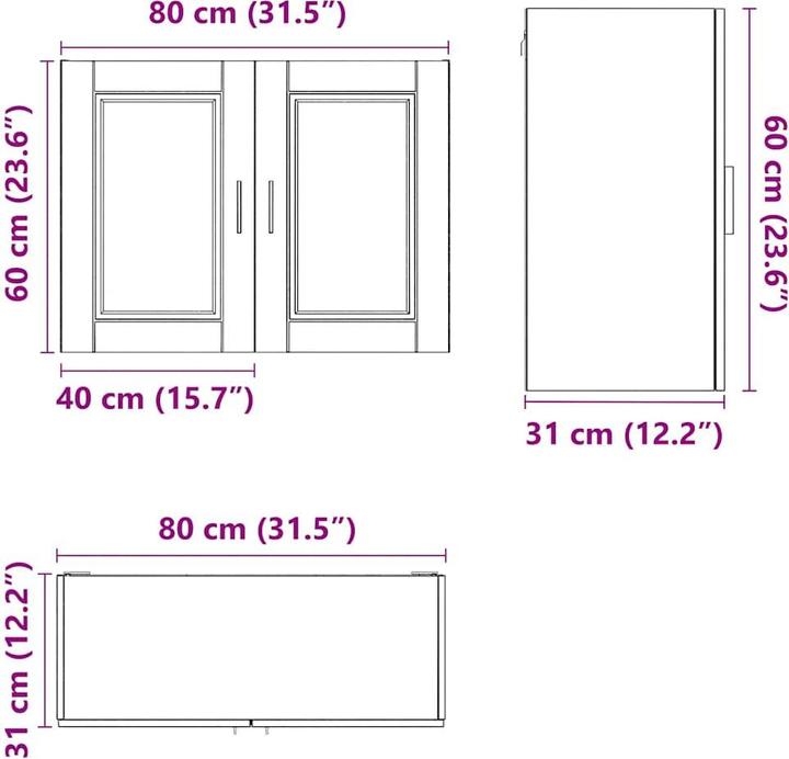 Image du produit VidaXL Élément suspendu de cuisine Porto Blanc brillant Matériau dérivé du bois (80 x 31 x 60 cm)