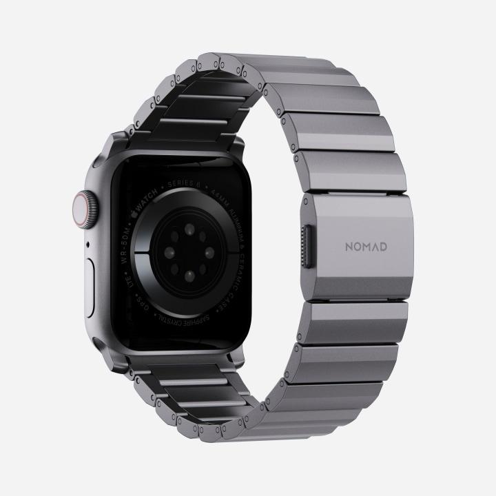 Produktbild Nomad Armband Aluminium Apple Watch Gray (21.5 mm, grade N52 magnet, Edelstahl 316, Aluminium)