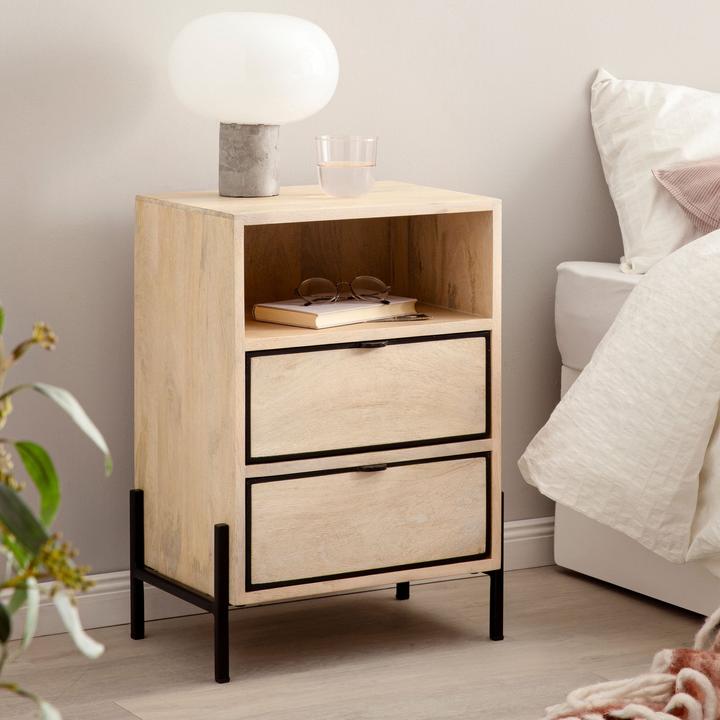 Immagine prodotto FineBuy Comodino FB96459 in legno massiccio marrone