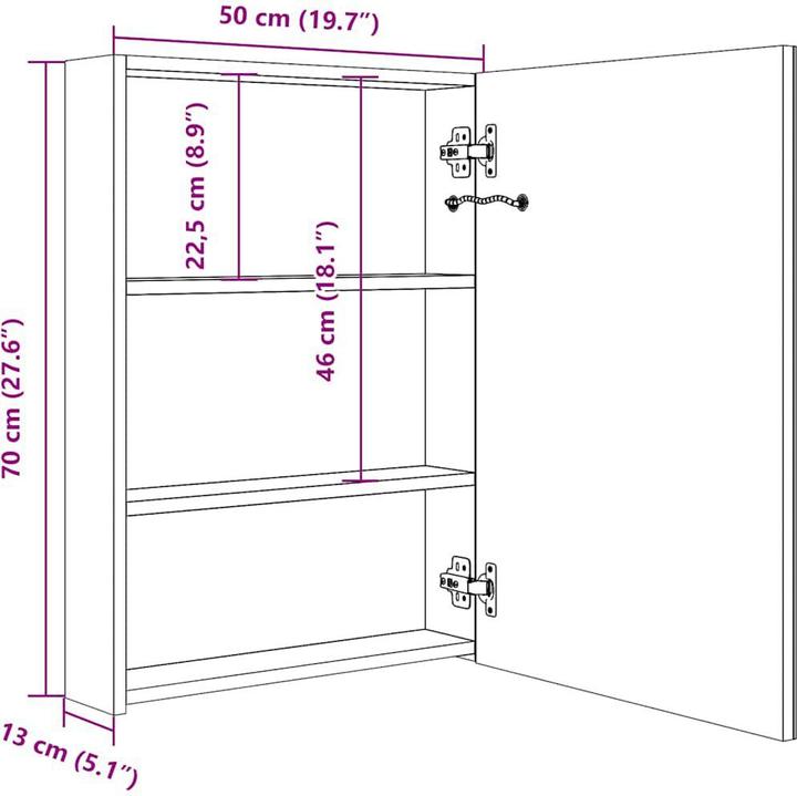 Immagine prodotto VidaXL Sigurd (50 x 13 x 70 cm)