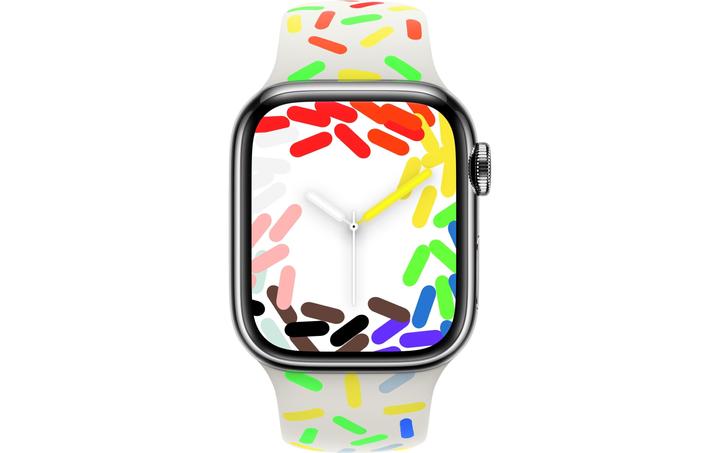 Image du produit Apple Pride Edition Sport Band S/M (41 mm, Fluoroélastomère, Apple Watch Series 7, Apple Watch Series 9, Apple Watch Series 8)