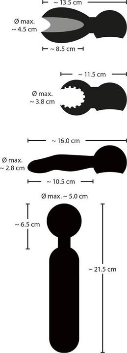 Produktbild Couples Choice wand vibrator with 3 Attachments