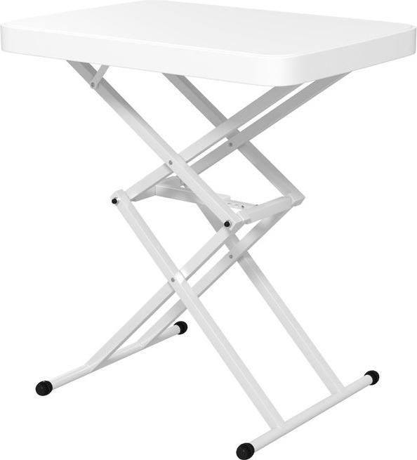 Immagine prodotto Swisshandel24 Beistelltisch Gartentisch höhenverstellbar, Kunststoff, bis 50kg belastbar, 65x45x70H cmWeiss