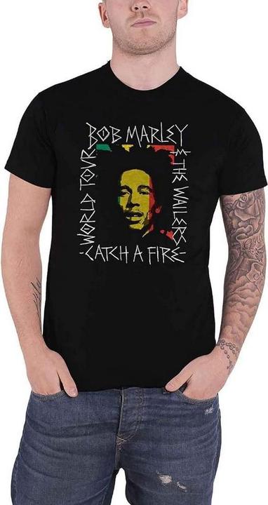 Actual product image Bob Marley Unisex Adult Rasta Scratch T-Shirt (L)