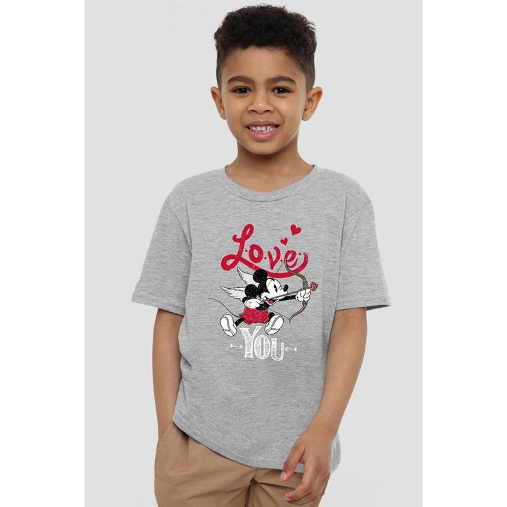 Actual product image Disney Childrens/Kids Love You Mickey Mouse Cupid Valentine's Day T-Shirt (152, 158)