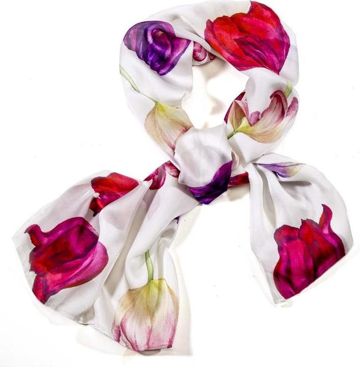 Actual product image Tulips" chiffon scarf