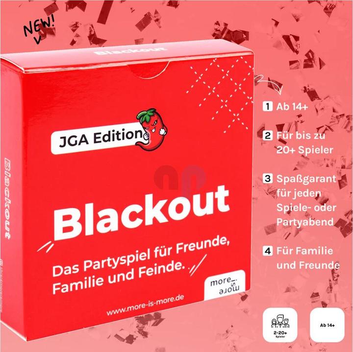 Immagine prodotto More is more Blackout - Edizione JGA - Il party game per amici, familiari e nemici (Tedesco)