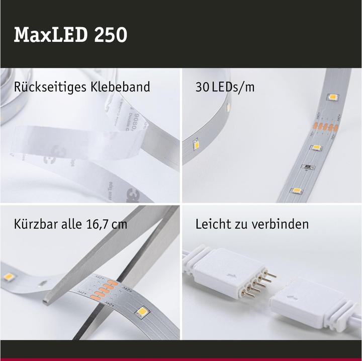 Immagine prodotto Paulmann Set di strisce MaxLED 250 (Bianco caldo, Luce del giorno, Bianco neutro, 300 cm, Interno)