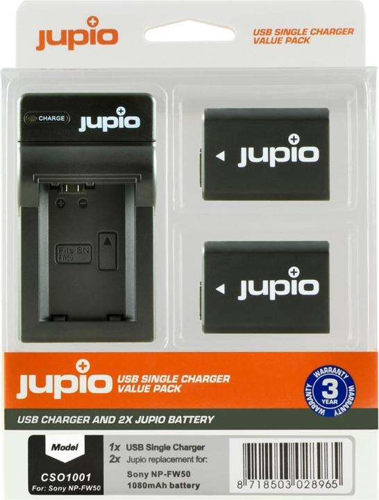 Image du produit Jupio Chargeur pour Sony NP-FW50 + 2x batteries (Set)