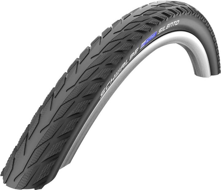 Actual product image Schwalbe Silento clincher tyre - 28x1.40 inch - K-Guard - SBC - reflective stripes - black (28 x 1.40, 37-622)