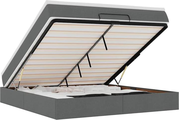 Image du produit VidaXL Lit Ottoman avec matelas Gris foncé 160x200 cm Tissu (160 x 200 cm)