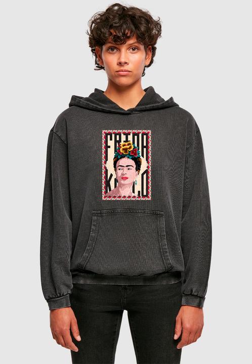 Produktbild Merchcode Ladies Frida Kahlo - Frame one Acid Washed Oversize Hoody - 178005 (S)