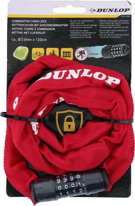 Image du produit Dunlop Serrure à chaîne à combinaison (120 cm)