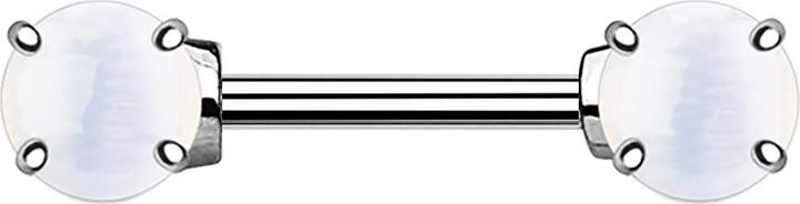 Star Piercing Barbell mit zwei Opalite Kugeln (Messing, Chirurgenstahl 316L)