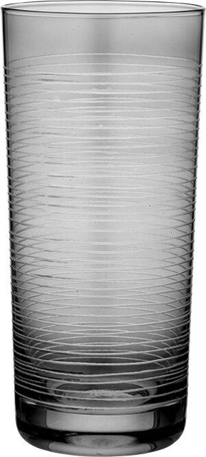Ladelle Longdrinkgläser Linear Etched Charcoal 410 ml (4er-Set) (0.41 l, 4 x)