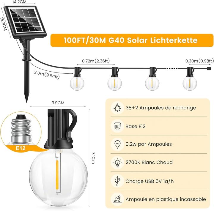 Actual product image Lumina Swiss Solar LED Lichterkette ProControl 30m (30 m)