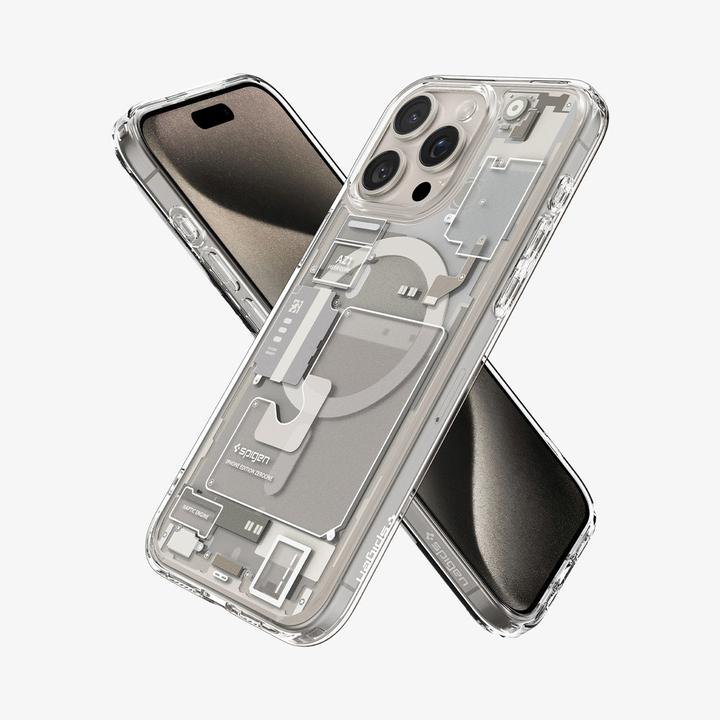 Actual product image Spigen Ultra Hybrid Zero One (MagFit) iPhone 15 Pro Max Case Natural Titanium (Apple iPhone 15 Pro Max)