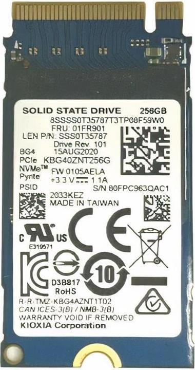 Lenovo TOSHIBA BG4 256GB M.2 PCIe 2242 KBG40ZNT256G SSD (256 GB, M.2 2242)