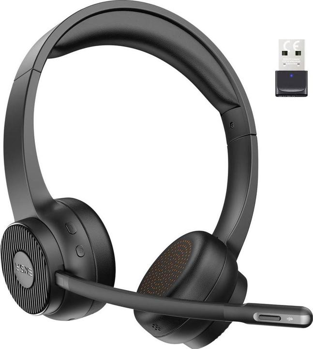 Actual product image Eksa H16 Computer On Ear Headset Bluetooth® Schwarz Noise Cancelling, Mikrofon (Wireless, USB-A)