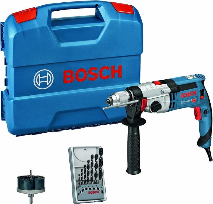 Actual product image Bosch Professional Impact drill GSB 24-2, with 7-piece wood drill bit set, hole saw set (Electrical connection)