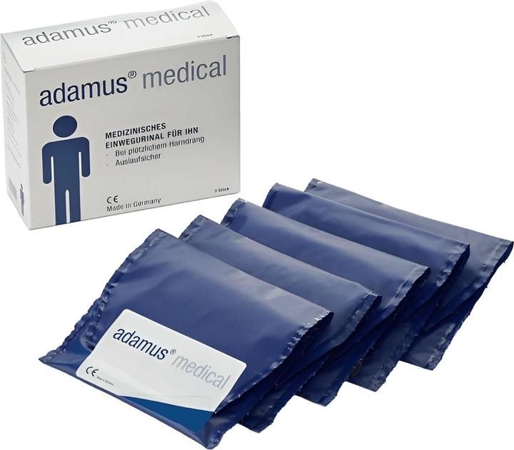 Produktbild Minimus Adamus Medizinische Reisetoilette Notfall-WC für Männer 5er Pack (400 ml, Intimgel)