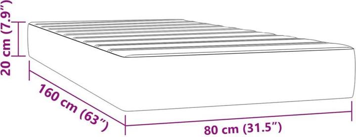 Actual product image VidaXL Taschenfederkernmatratze für Kinder Dunkelgrau 80 x 160 cm Stoff (80 x 160 cm, Spring core)