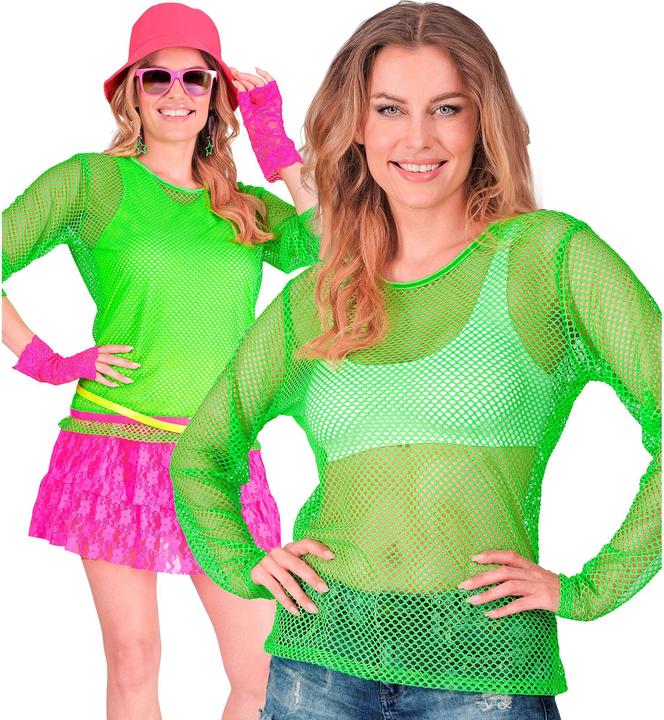 Widmann Neon green mesh shirt long sleeves