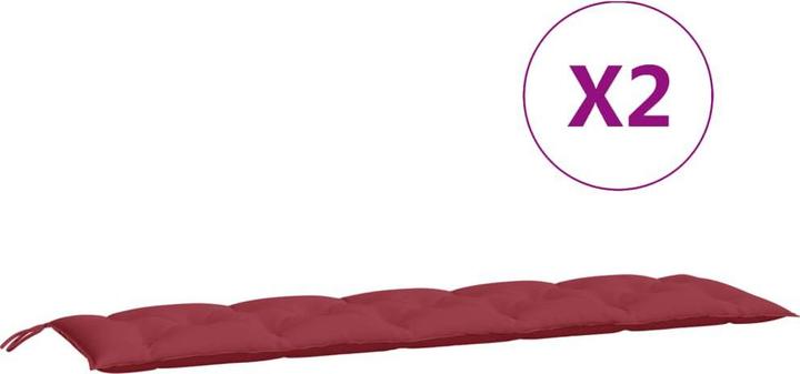 Image du produit VidaXL Coussins de banc de jardin 2 pcs. O x tissu ford (180 x 50 x 7 cm)
