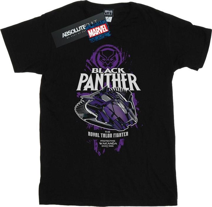 Actual product image Mens Black Panther Talon Fighter Badge T-Shirt (S)