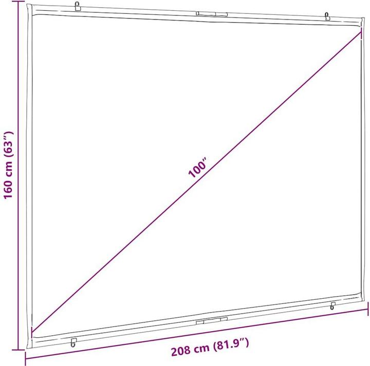 Immagine prodotto VidaXL Schermo proiettore a parete da 100 pollici in 4:3 Schermo (100", 4:3)