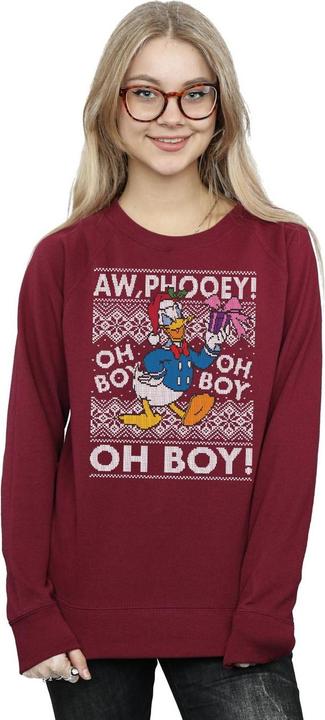 Actual product image Disney Womens/Ladies Donald Duck Christmas Fair Isle Sweatshirt (L)