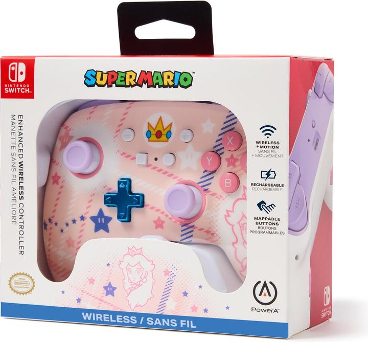 Productafbeelding PowerA Enhanced Wireless Controller Princess Peach Plaid (Switch OLED, Switch Lite, Switch)