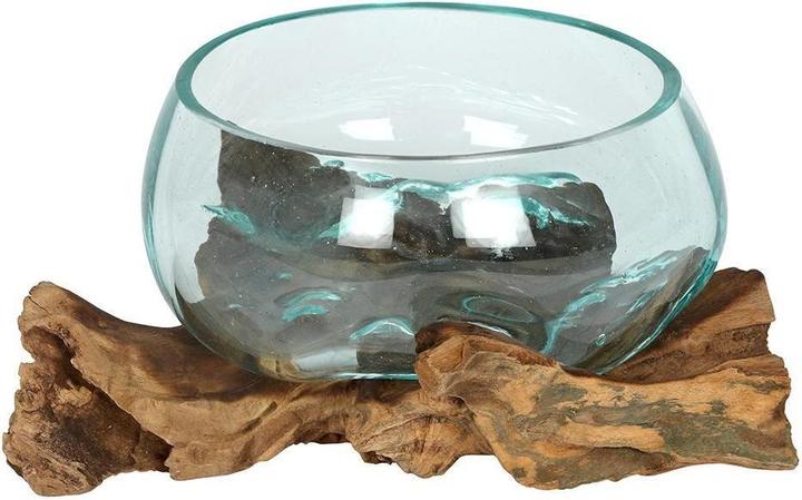 Actual product image Something Different Fused Glass Decorative Bowl Wood